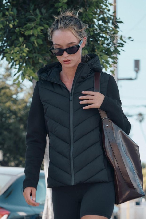 Yeniz Season Zra Women's Contrast Hooded Puffer Coat