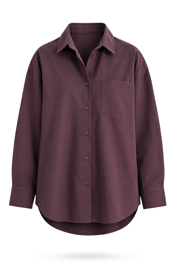 Burgundy Kali Poplin Shirt