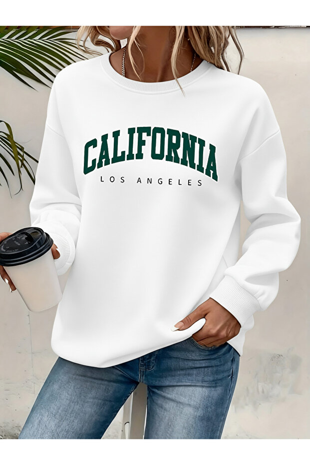 Women's Printed Crew Neck Comfortable Fit Sweatshirt