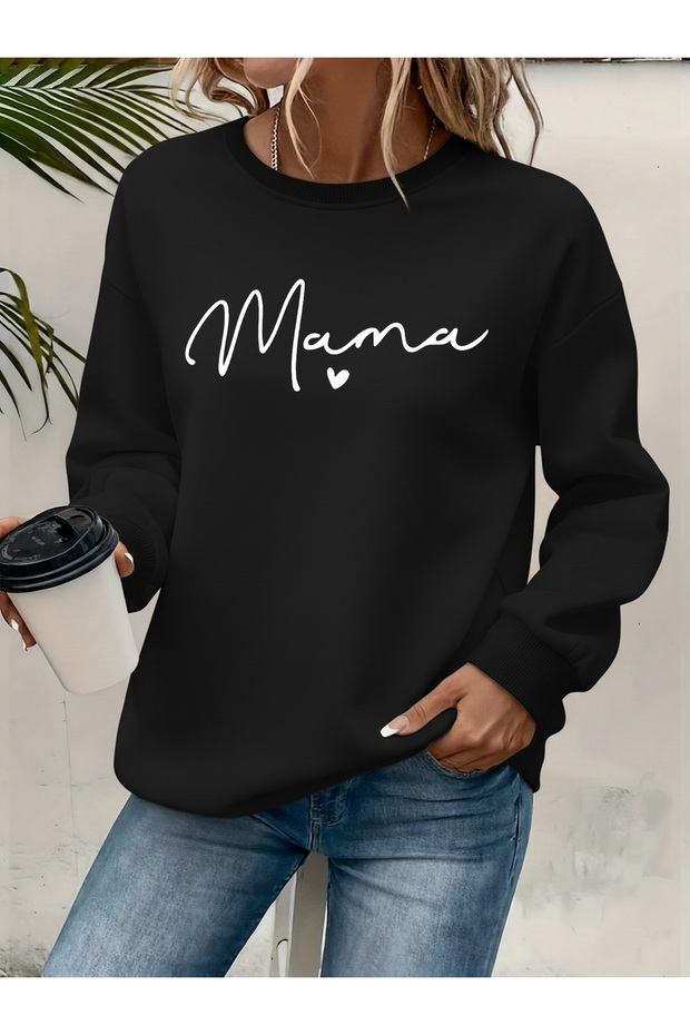 Women's Printed Crew Neck Comfortable Fit Sweatshirt