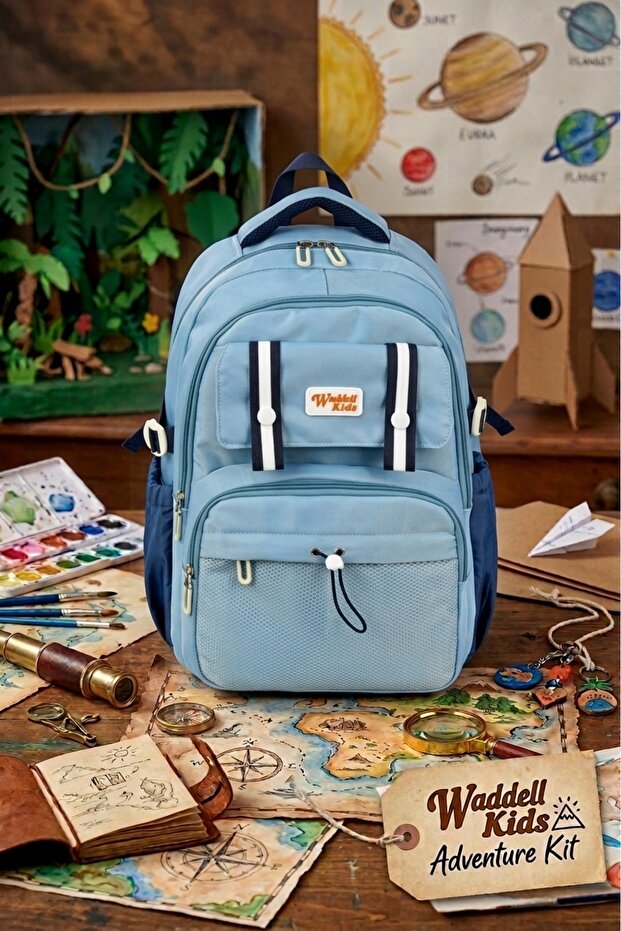 Kids Multi-Compartment Orthopedic Primary and Secondary School School Bag with Accessories - Adventure Kit Backpack