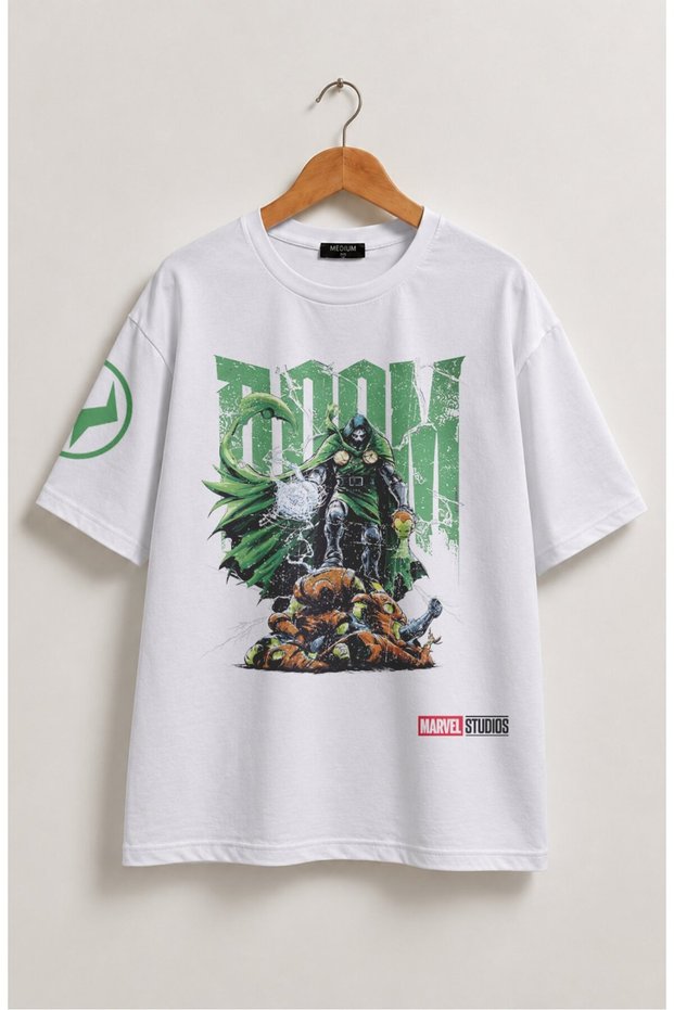 Unisex Doctor Doom Printed Crew Neck T-Shirt, Oversized Movie Themed Tshirt
