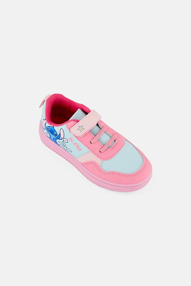 Kids Girl Lilo And Stitch Velcro Closure Shoes, Multicolor