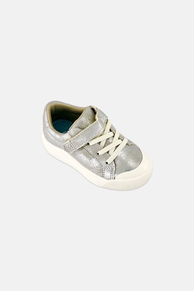 Toddlers Girl Time Off Velcro Closure Shoes, Silver