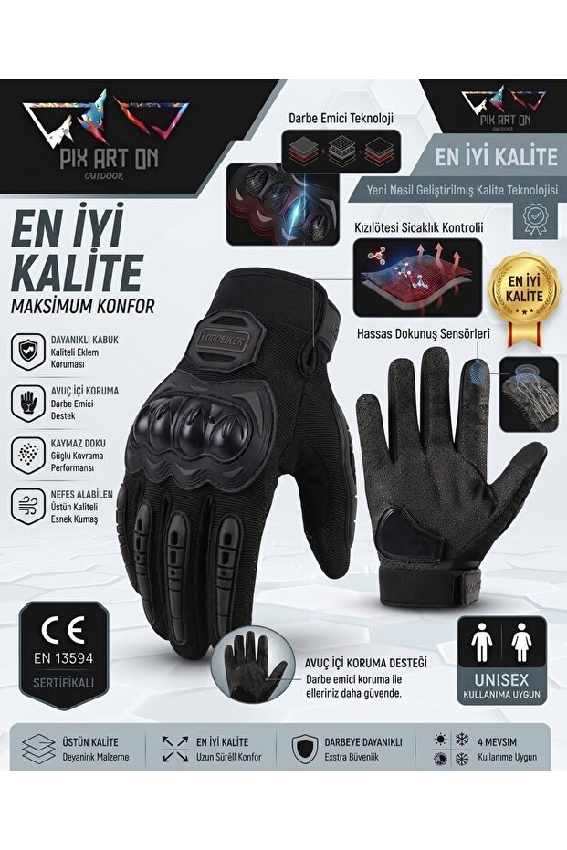 Motorcycle Gloves with Protection En-13594 Certified Regulatory Compliance Best Quality