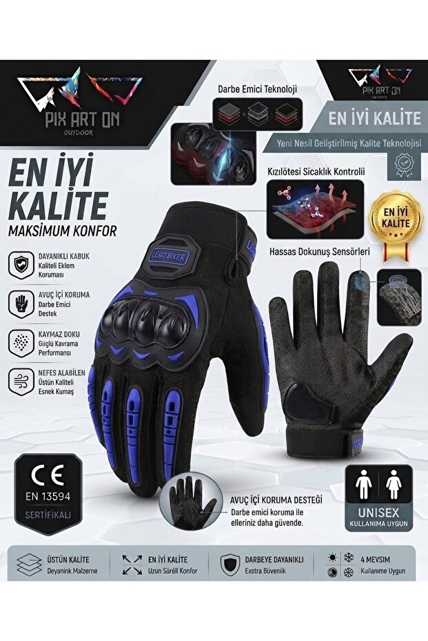 Motorcycle Gloves with Protection En-13594 Certified Regulatory Compliance Best Quality