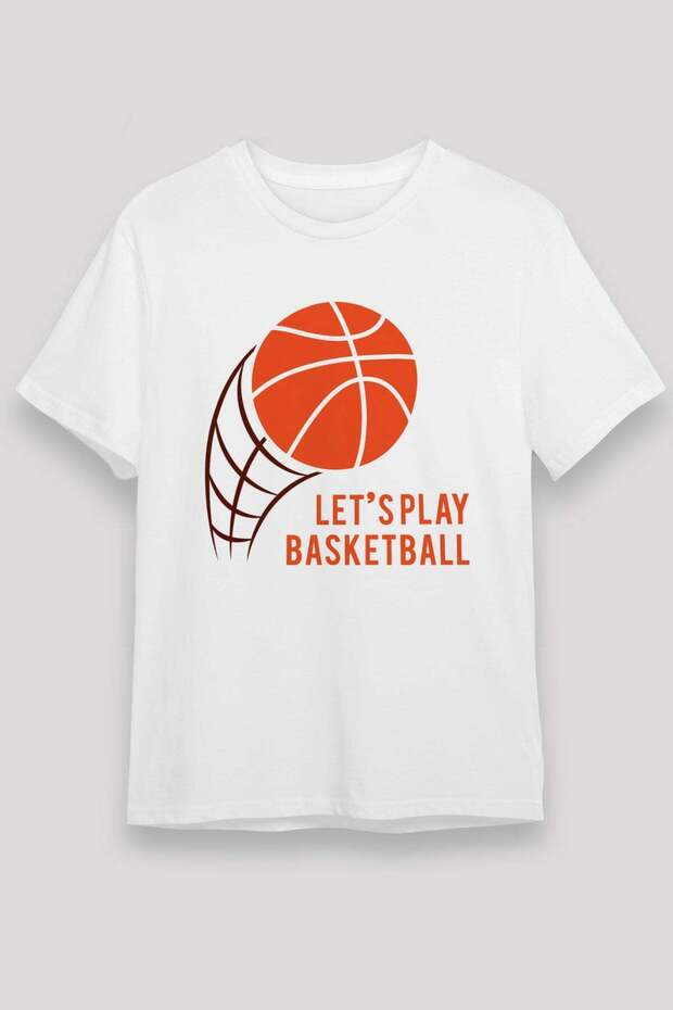 Basketball Ball and Hoop Printed T-Shirt