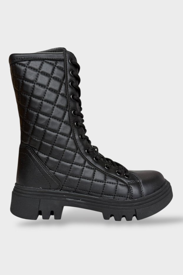 Winter Side Zipper Long Women's Boots Black
