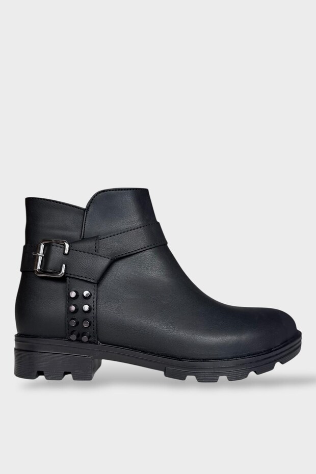 Classic Women's Boots with Style Buckle Detail Black