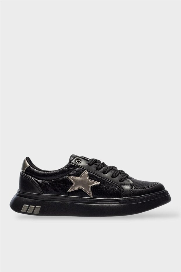 Women's Star Detail Stylish Sneaker Shoes Black