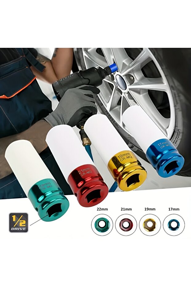 4pcs-17 19 21 22mm 3/4pcs 1/2 Inch Drive Wheel Protector Impact Nut Socket Wrench Tire Protection Sl