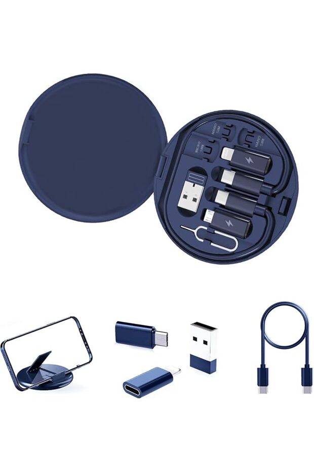 مجموعة محولات USB متعددة الاستخدامات: اشحن، نقلِّ، وقم بالسفر بكفاءة! محول USB C إلى iOS، وType C، وMicro