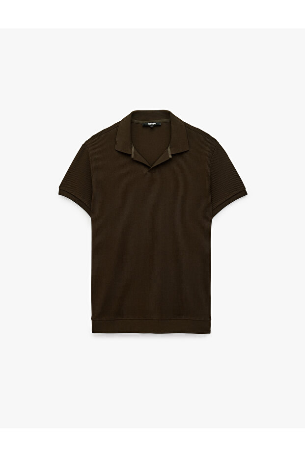 Regular Fit Short Sleeve Cotton Polo Neck T-Shirt
