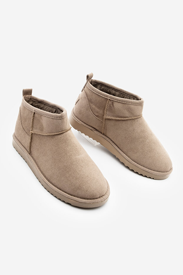 Women's Fur Lined Daily Boots Pasep Light Mink Suede