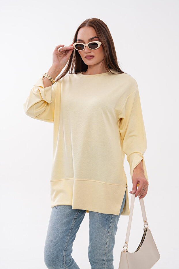 Oysho Tunic with Slits on the Sleeves and Skirt Cuffs