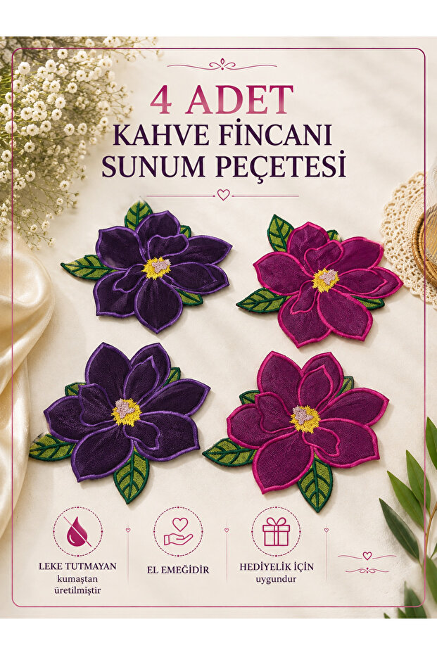 4 Adet Sunum Peçetesi