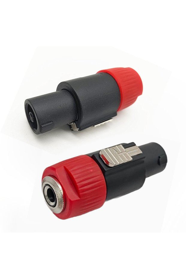 2 PCS 4P Lavender 2PCS 4-Pole Speaker Plug to 6.5mm Female Metal Jack Adapter with Metal Latch Aviat