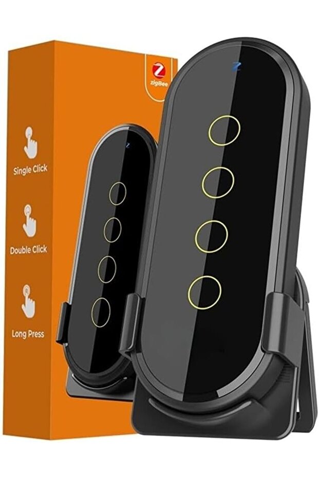 ZigBee Smart Remote Switch, Tuya WiFi Wall Light Control, 4 Gang Glass Panel Design, No Wires