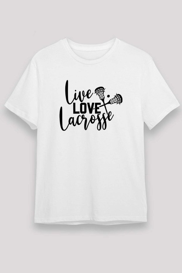 Lacrosse Printed Unisex White T-Shirt - Tshirt