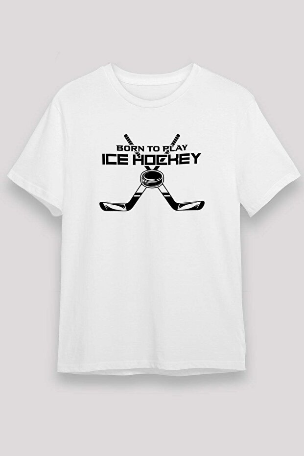 Ice Hockey Printed Unisex White T-Shirt - Tshirt