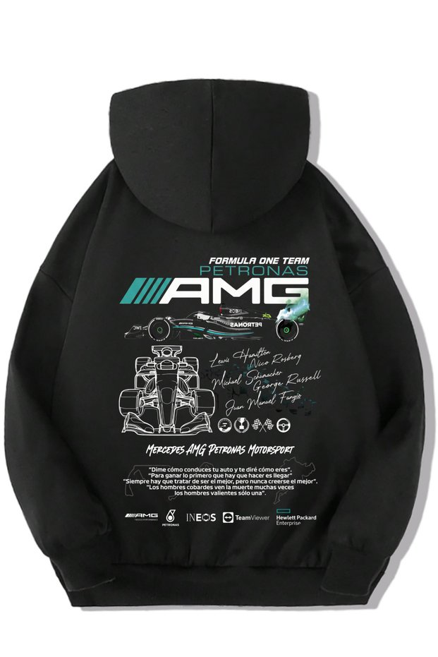 Unisex Kids Formula One Team Petronas Amg Hoodie Black