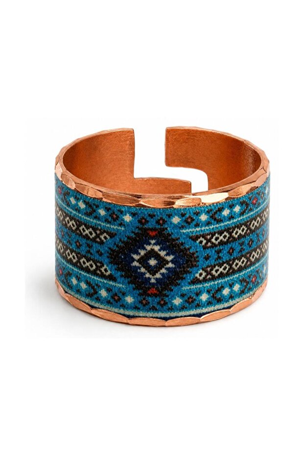 Brown copper ethnic chunky copper ring, adjustable