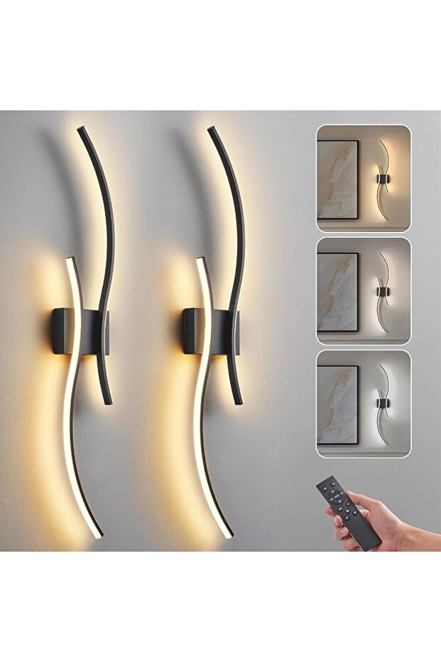 مصابيح حائطية LED داخلية عصرية، قطعتان، 3000 كلفن – 6500 كلفن