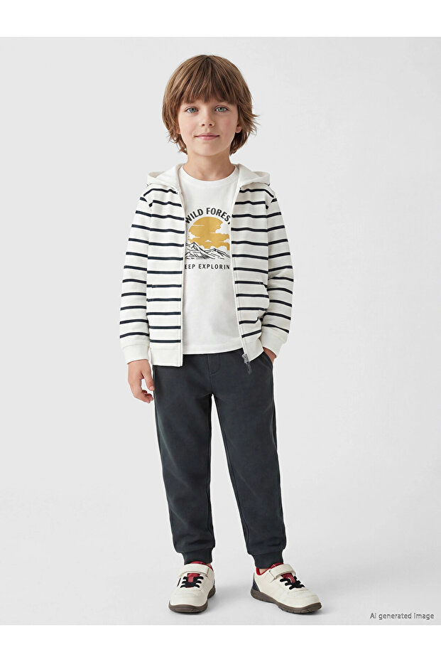 Lcw Kids Anthracite Striped Boys' Set 3-Piece