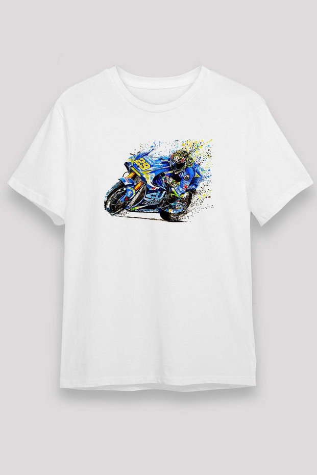 Motor Sports Printed Unisex White T-Shirt - Tshirt