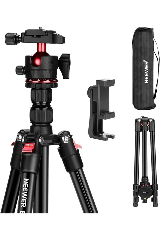 حامل كاميرا ثلاثي القوائم من باسيكس للسفر، حامل كاميرا DSLR خفيف الوزن ومحمول بطول 72 بوصة، مع رأس كروي، متوافق مع نظام أركا