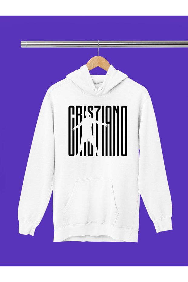Christiano Ronaldo Printed Cotton Long Sleeved 3-Yarn Hooded Sweatshirt