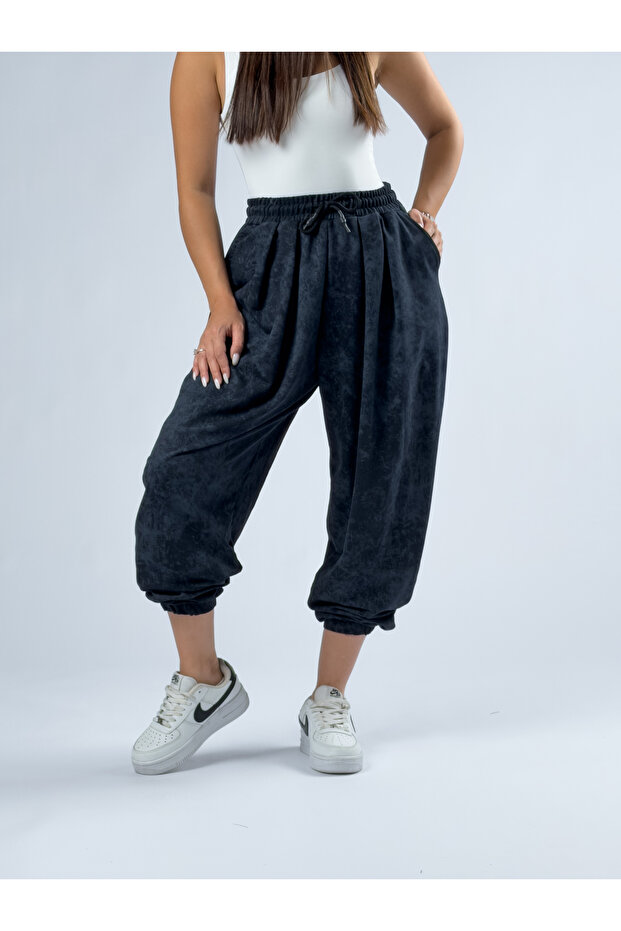 Navy Blue Printed Women's Jogger Pants Coc3345