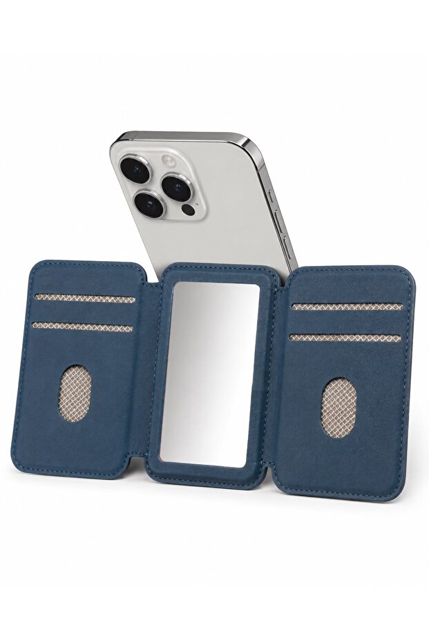 Fixo Stand Navy Blue Magnetic Adhesive Card Holder