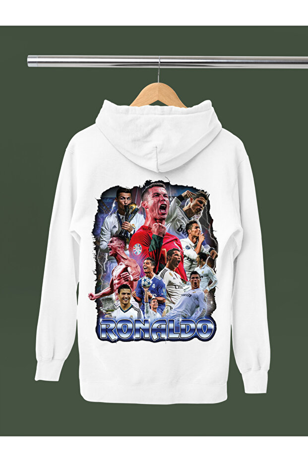 Christiano Ronaldo Printed Cotton Long Sleeved 3-Yarn Hooded Sweatshirt