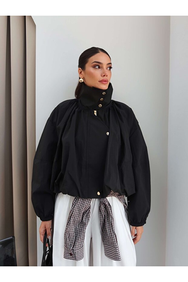 Asymmetrical Front Closure Bomber Jacket