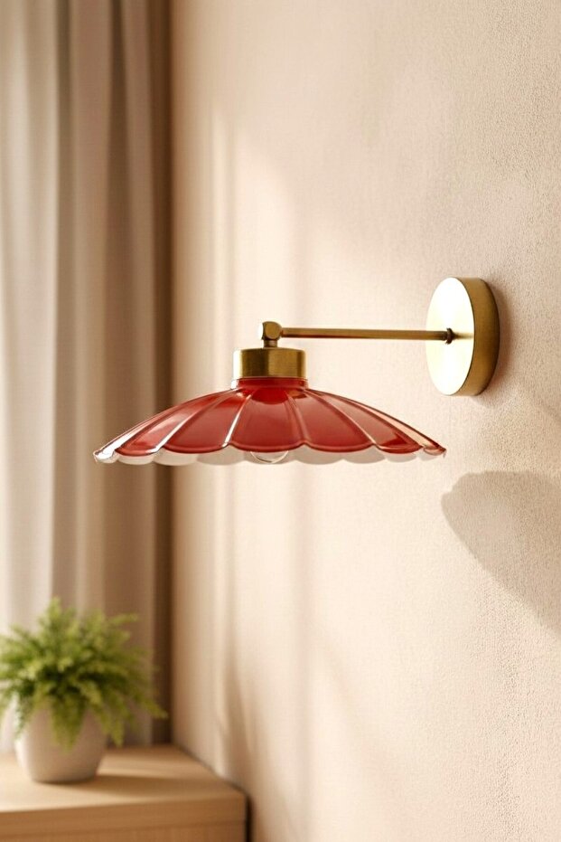 Risso Red Flat Body Sconce Metal Rustic E27 Single Cafe Boutique Lamp Lighting