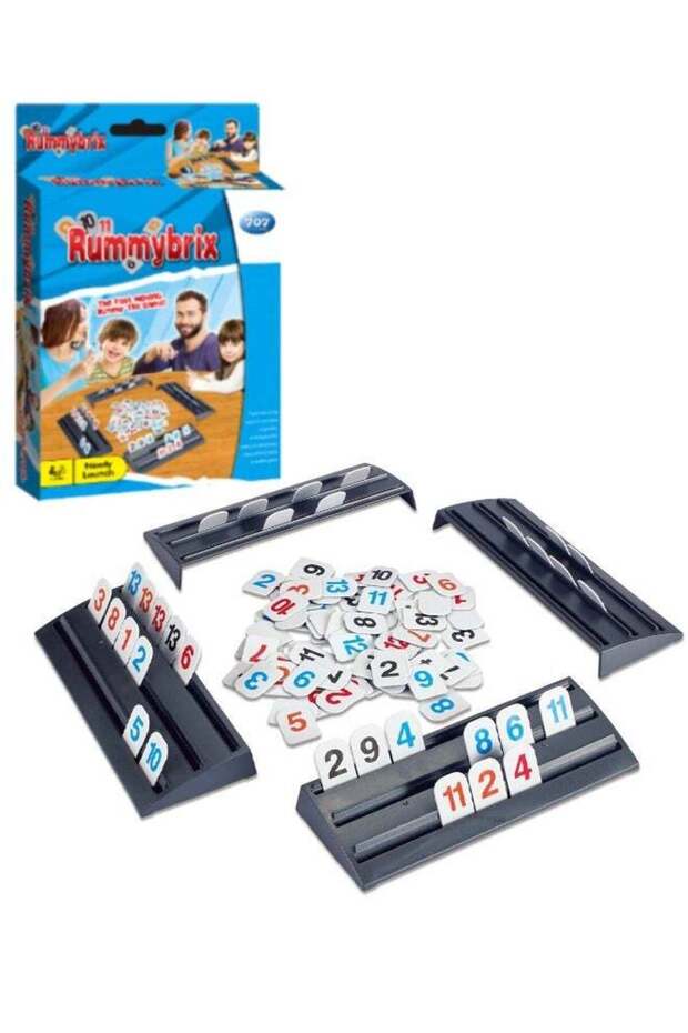 Rummy Set, Classic Rummy Tile Game, The Fast Moving Rummy Tile Game, with 4 Sturdy Three