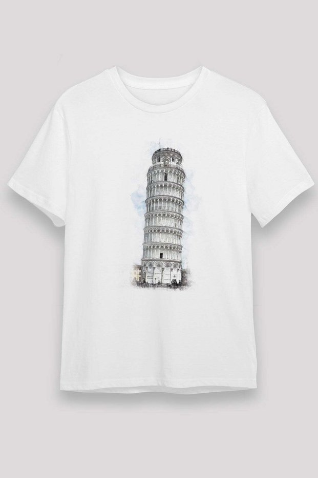 Leaning Tower of Pisa White Unisex T-Shirt T-Shirt