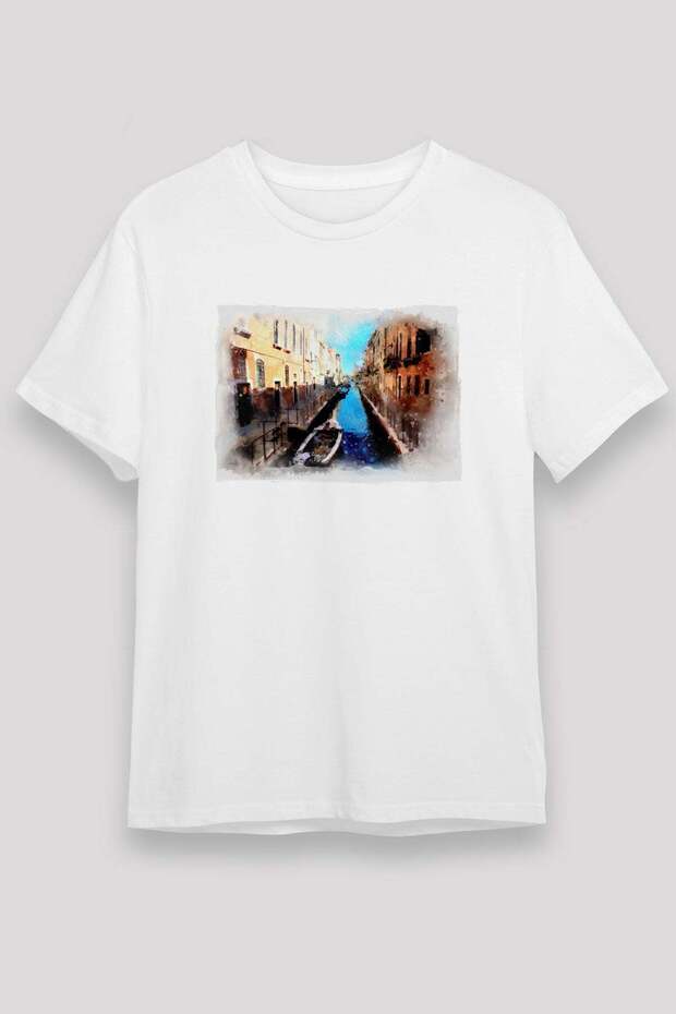 Venice Canal White Unisex T-Shirt T-Shirt