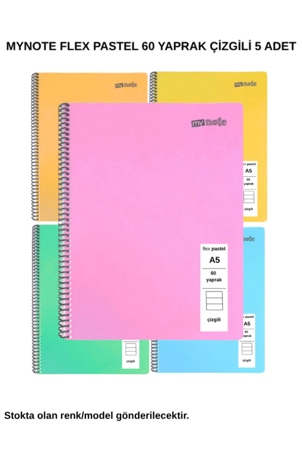 A5 Lined 60 Sheets Small Size Notebook 5 Pieces