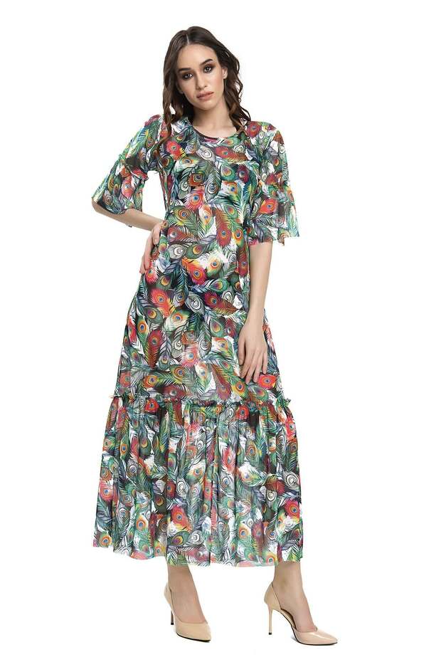 Peacock Pattern Long Pareo