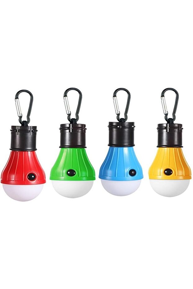 4Pcs Compact Portable LED Tent Light Bulb for Camping, Durable Water-Resistant ABS Material, 3