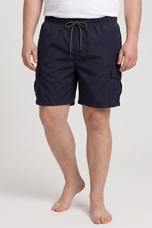 Men Brand Logo Broad Shorts, Dark Navy
