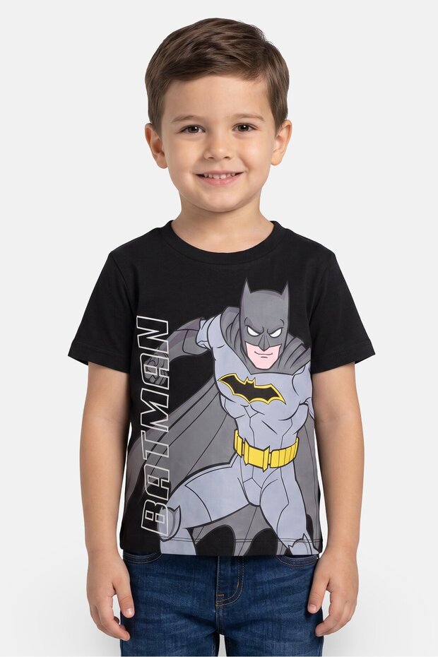 Toddlers Boy Batman Short Sleeve Top, Black