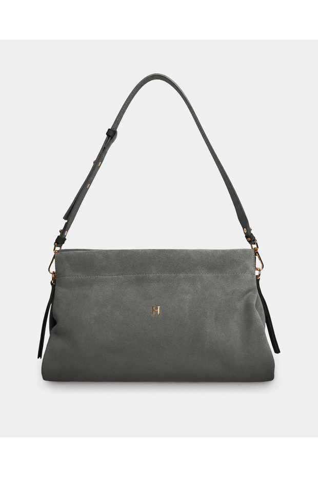 London Audrey Nubuck Stylish Daily Office Special Occasion Women's Shoulder Bag - Gray