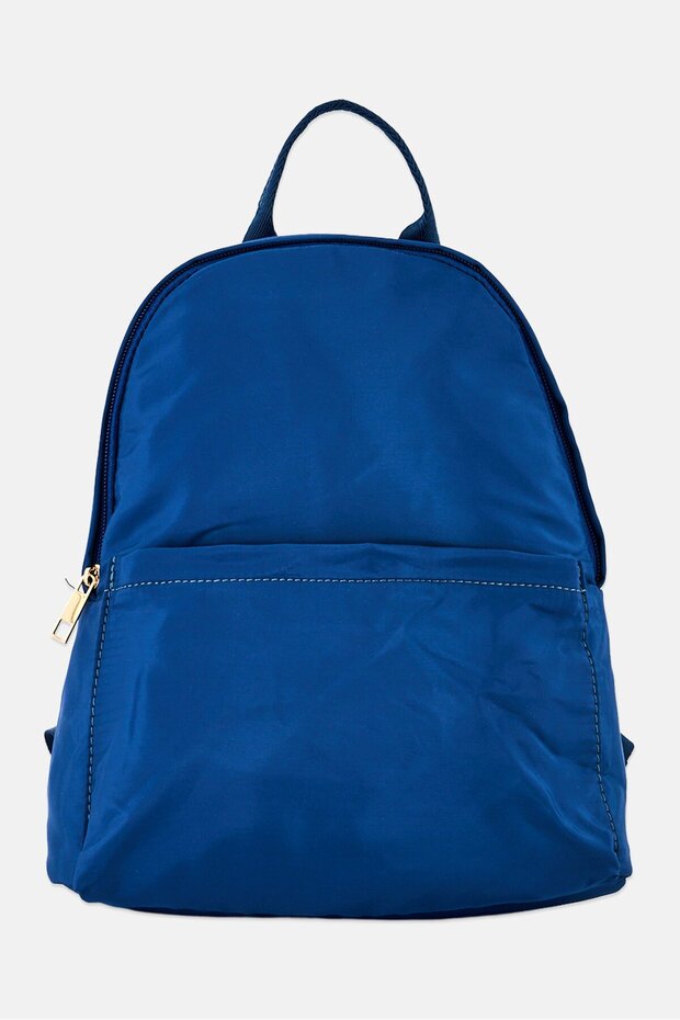 Women Solid Backpack, Slate Blue