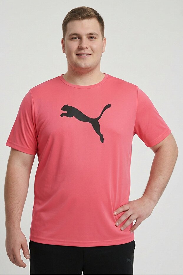 Men Sportswear Fit Short Sleeve Training T-Shirt, Neon Red