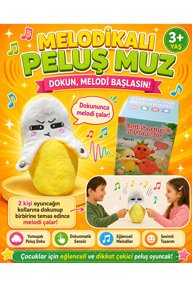 Musical Plush Fruit Toy with Touch Sensor – Interactive Plush Toy That Plays Melodies When You Touch It