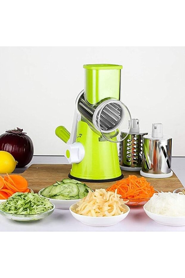 Manual Mandoline Slicer Vegetable Fruit Cutter Cheese Shredder Rotary Drum Grater Nuts Grinde