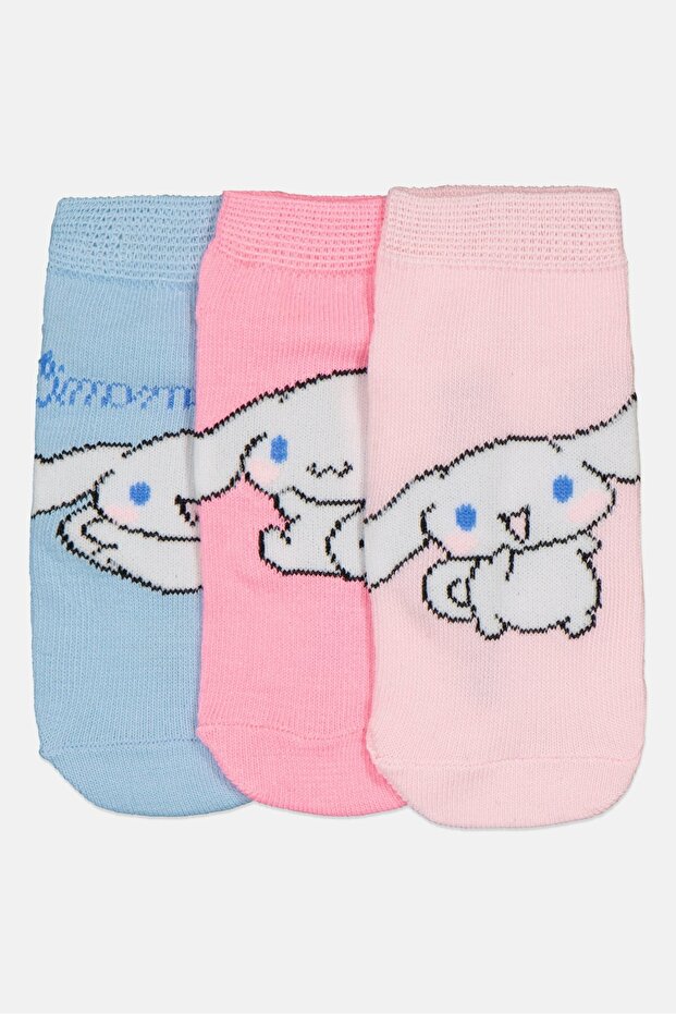 Kids Girl 3 Pair Cinnamoroll Socks, Multicolor